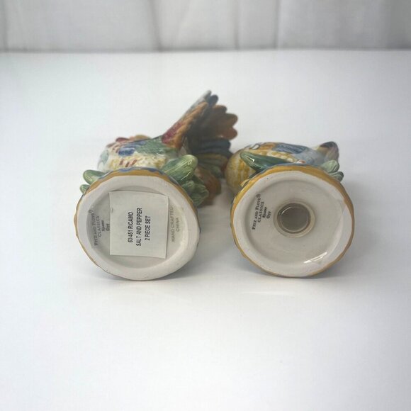 Fritz and Floyd Ricamo Rooster Hen Salt and Pepper Shaker Tuscany Collectible - Picture 7 of 10